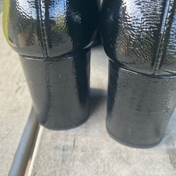 Paul Green Back Ozzie Crinkled Patent Matte Link Chain Vamp Goth Loafer Pump 6.5 - Picture 6 of 12